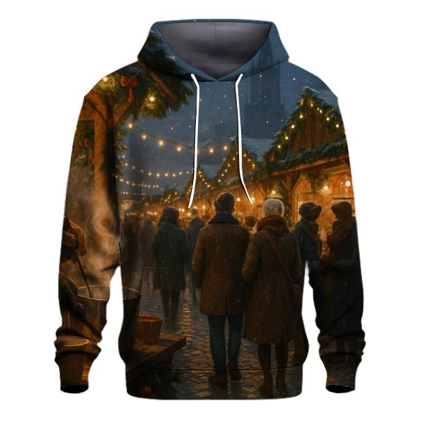 Christmas Market Under Lantern Glow lightweight hoodies