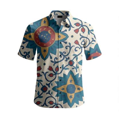 Suzani Star Atlas Rosette Repeat branded embroidered shirts