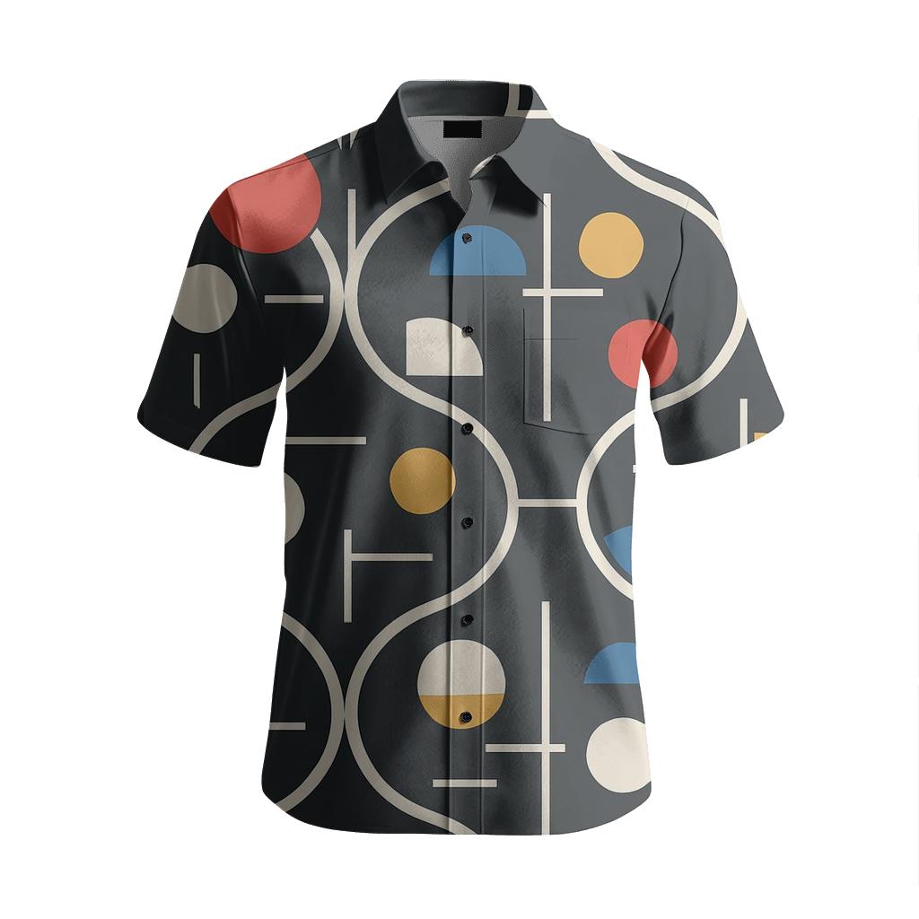 Bauhaus Orbit Trellis Modulo fashion embroidery shirts