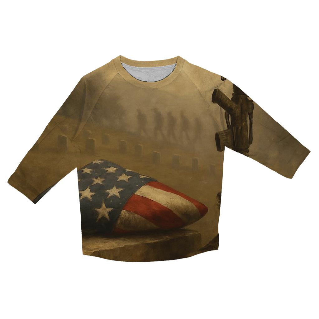 Memorial Fold And Silent Guardian trendy 3/4 sleeve tops