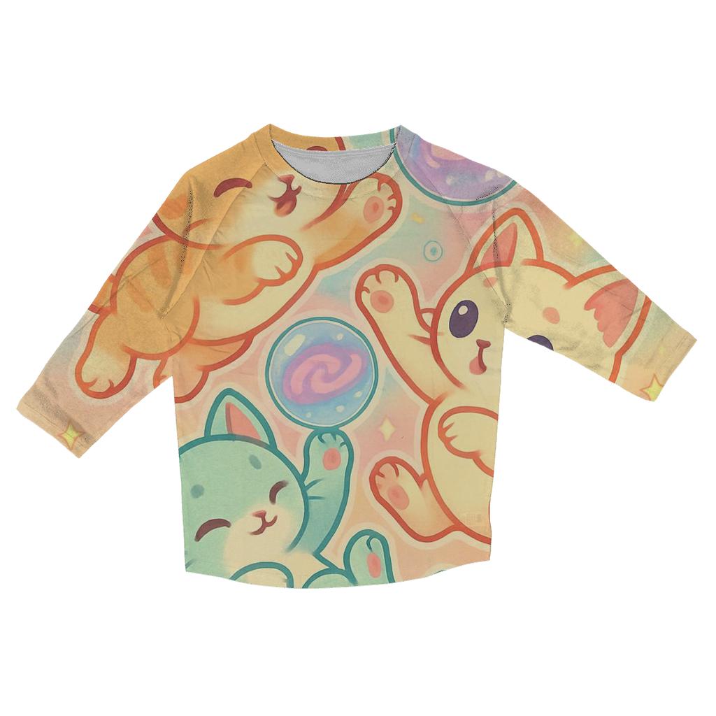 Candy Cloud Kittens In Bubble Orbit cotton quarter sleeve shirts