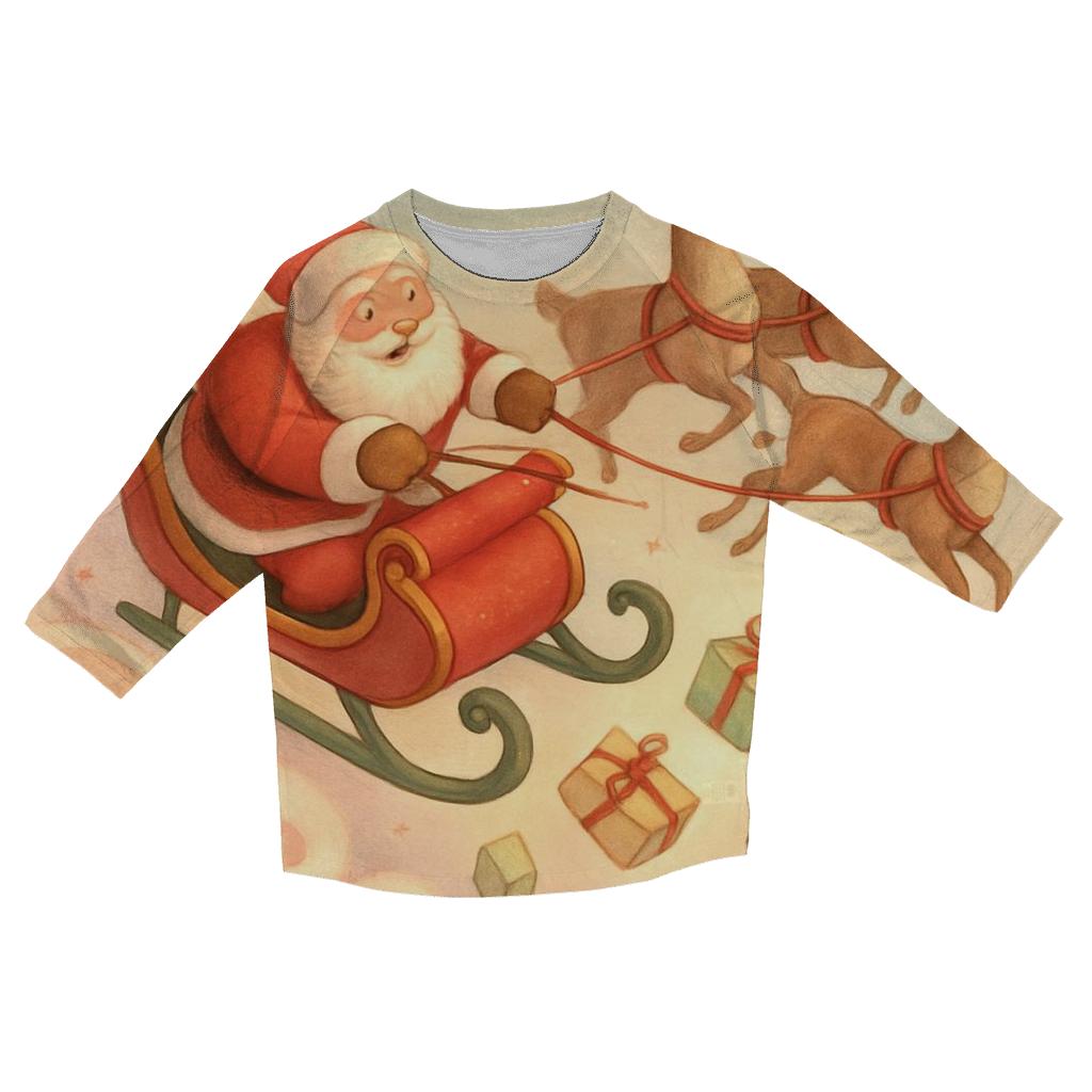 Storybook Sleigh Dive Through Candy Cloud Skies personalized 3/4 sleeve tees