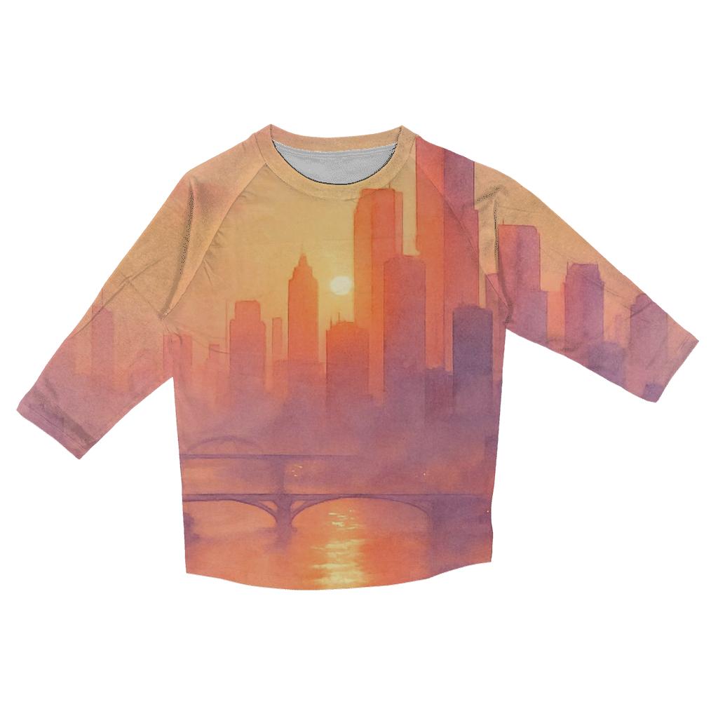 Orchid Skyline Afterglow River cotton quarter sleeve shirts