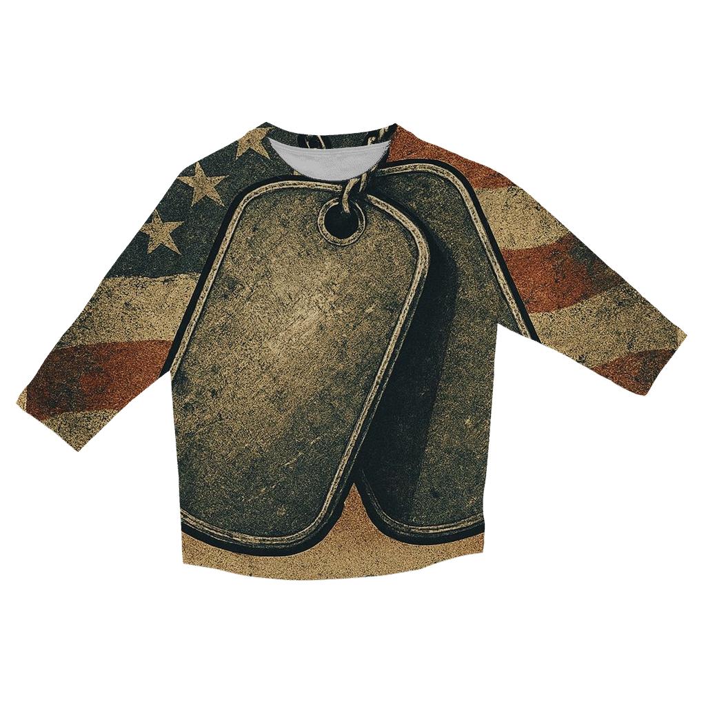 Dog Tags In The Red White And Blue Dust custom 3/4 sleeve shirts