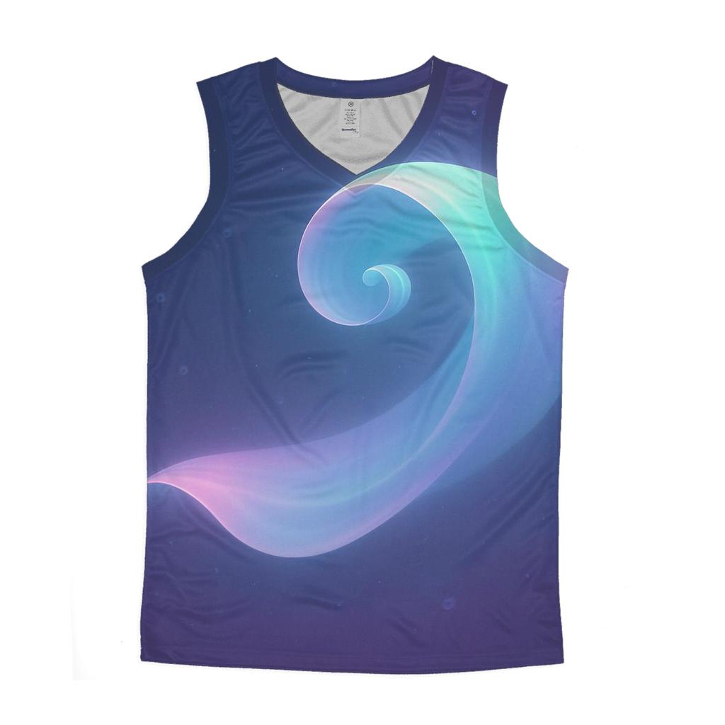 Prismatic Tidal Ribbon graphic print tank tops