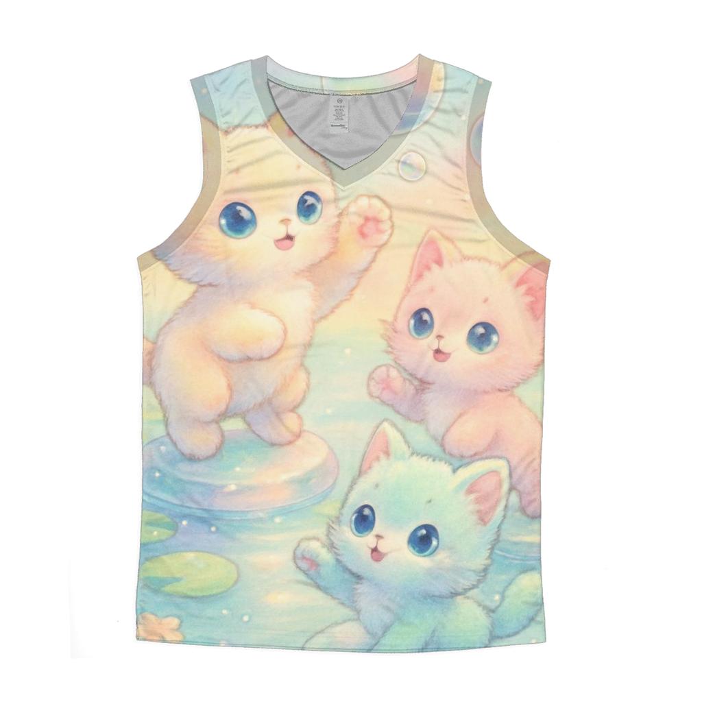 Crystal Lagoon Kittens Bubble Dance cotton sleeveless tops