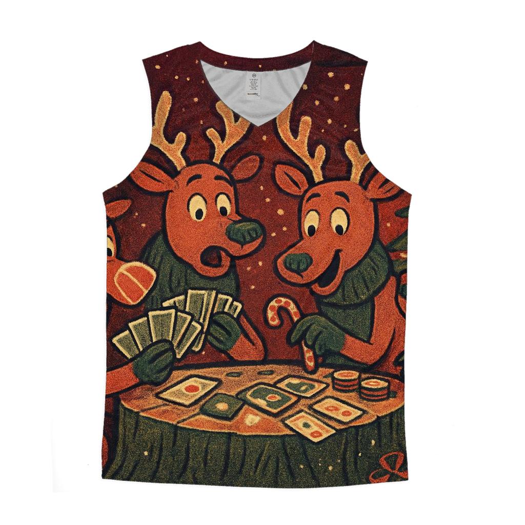 Reindeer Card Game Cabin Chaos personalized athletic tanks