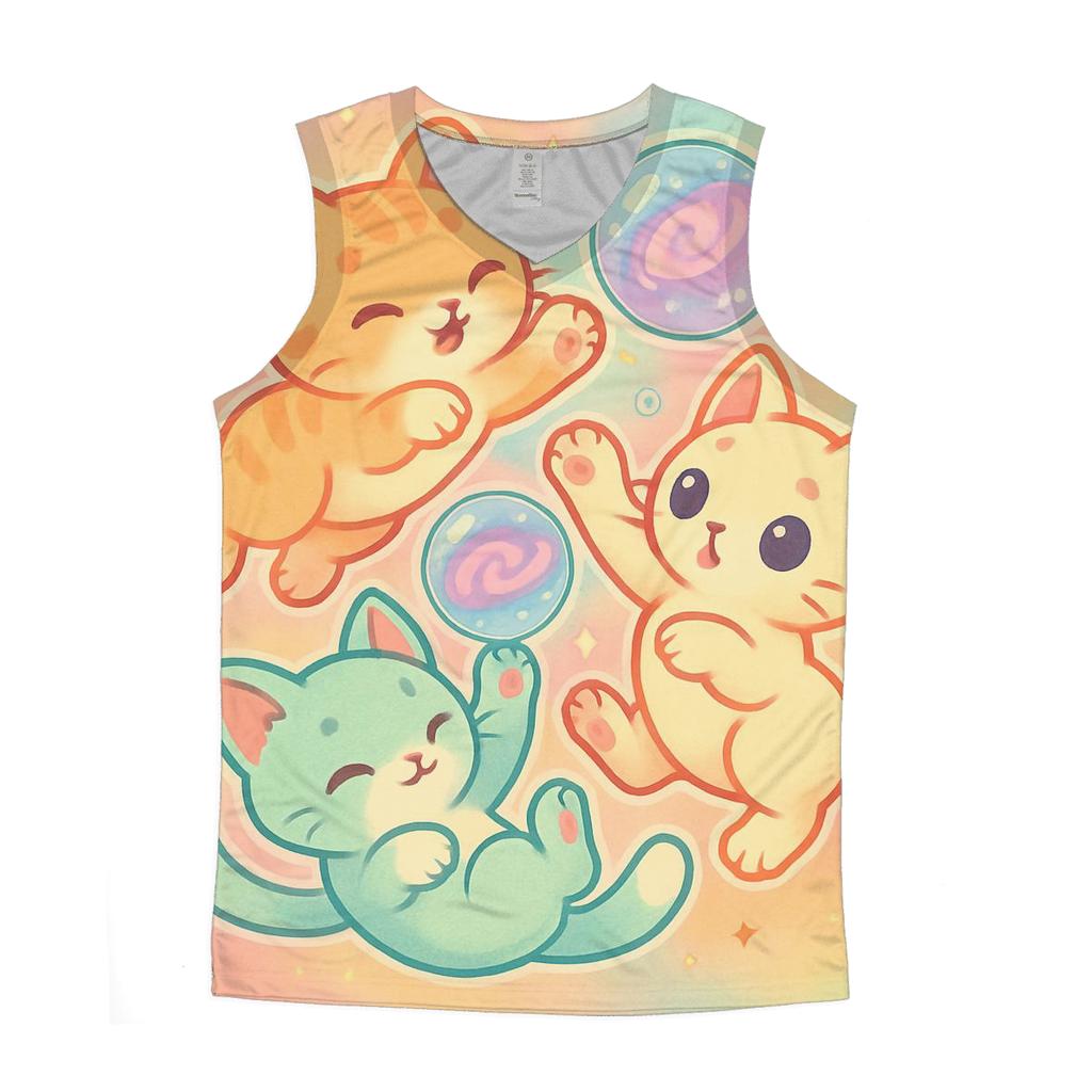 Candy Cloud Kittens In Bubble Orbit designer workout tanks