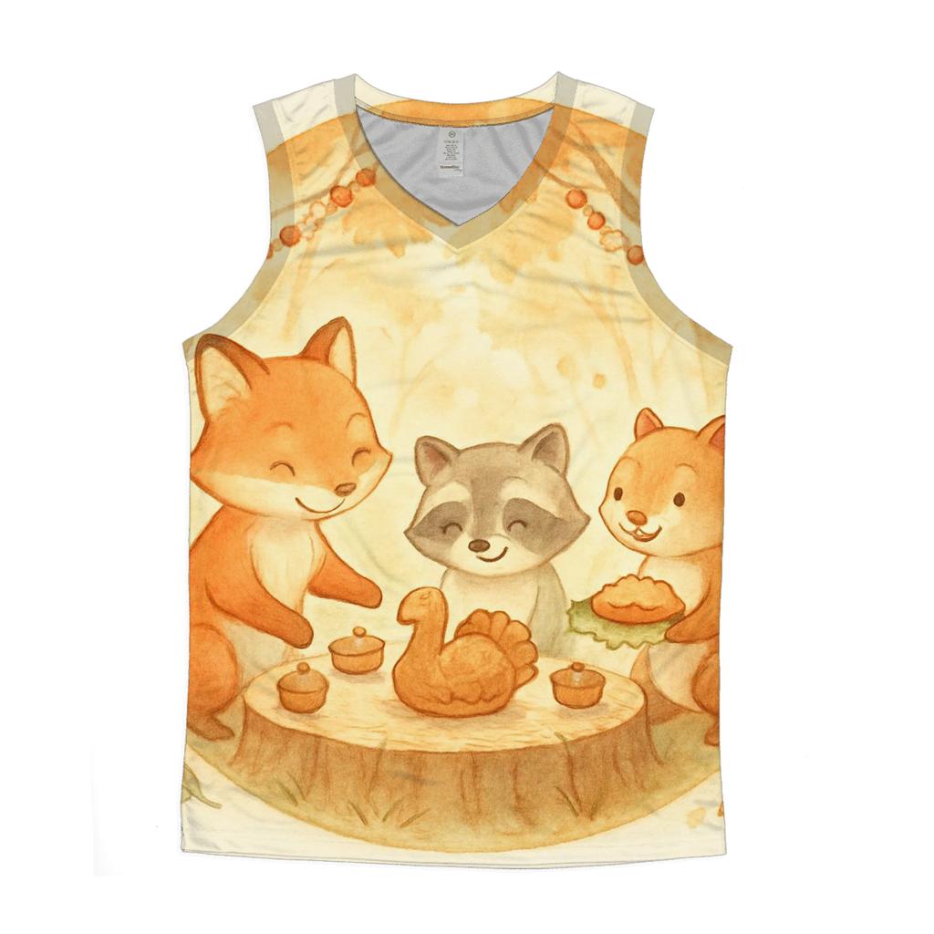 Autumn Wildlife Feast Circle custom tank tops