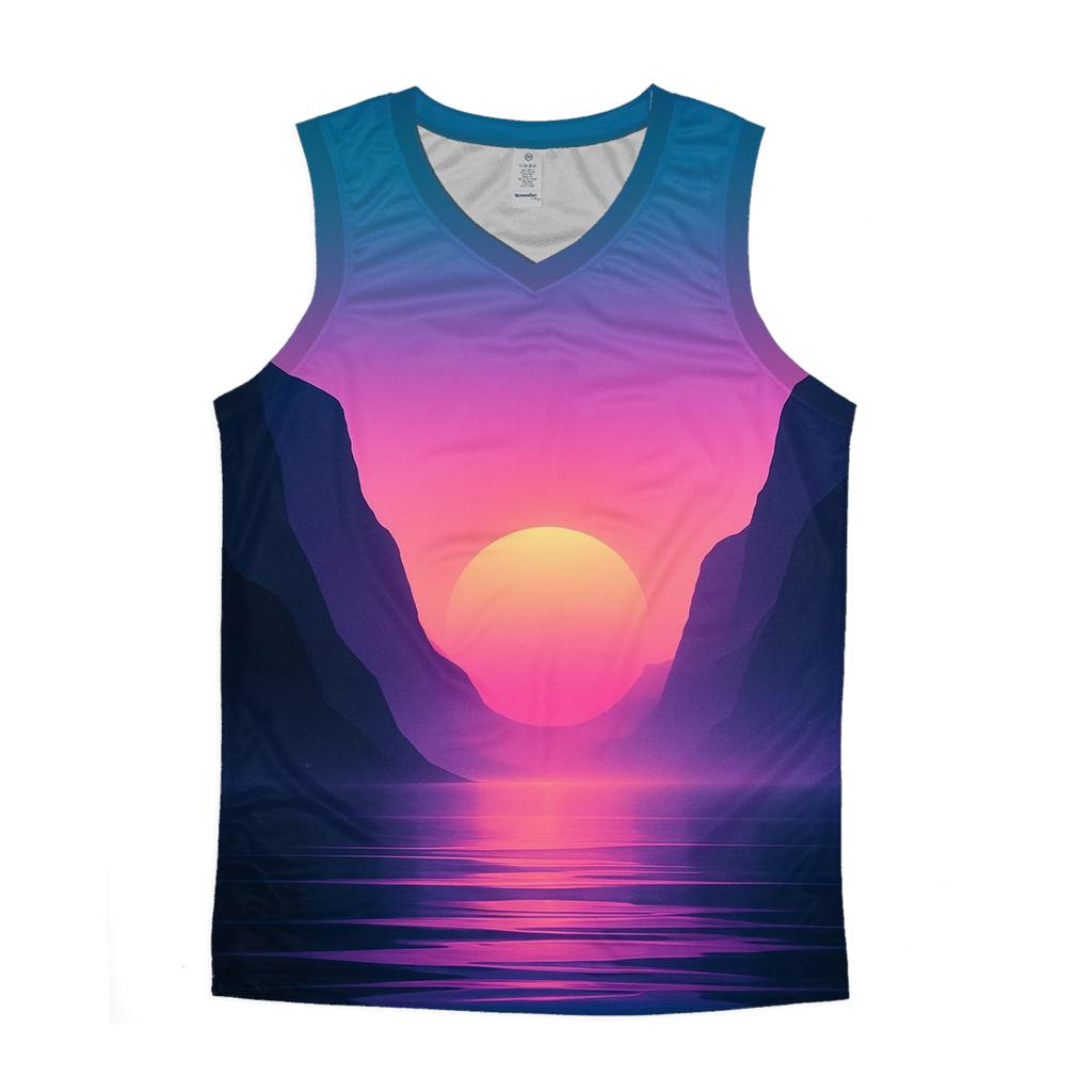 Neon Fjord Sundown Drift stylish racerback tanks