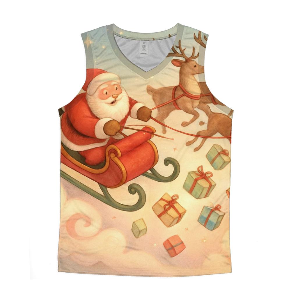 Storybook Sleigh Dive Through Candy Cloud Skies cotton sleeveless tops