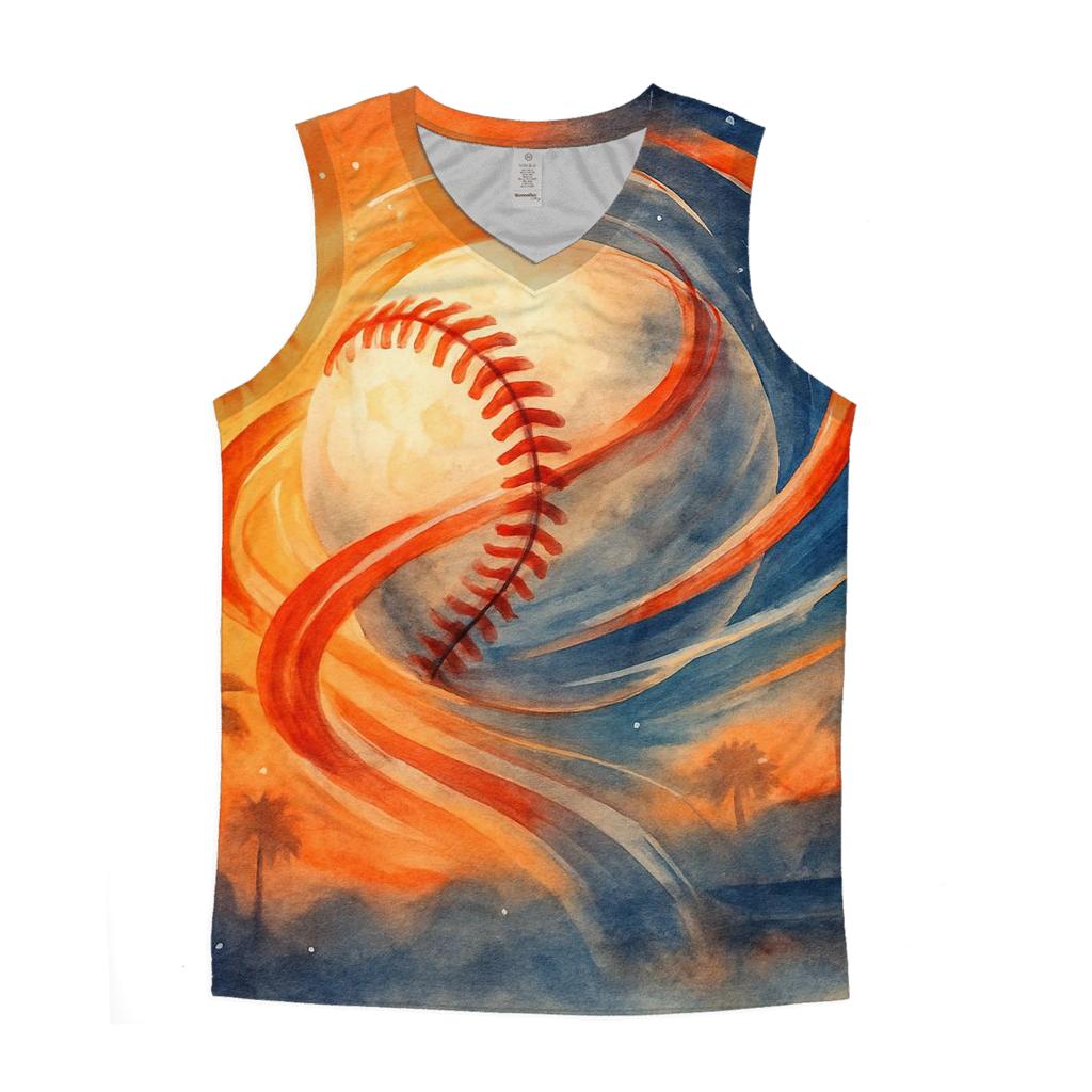Sunset Seam Trails Across California Skies cotton sleeveless tops