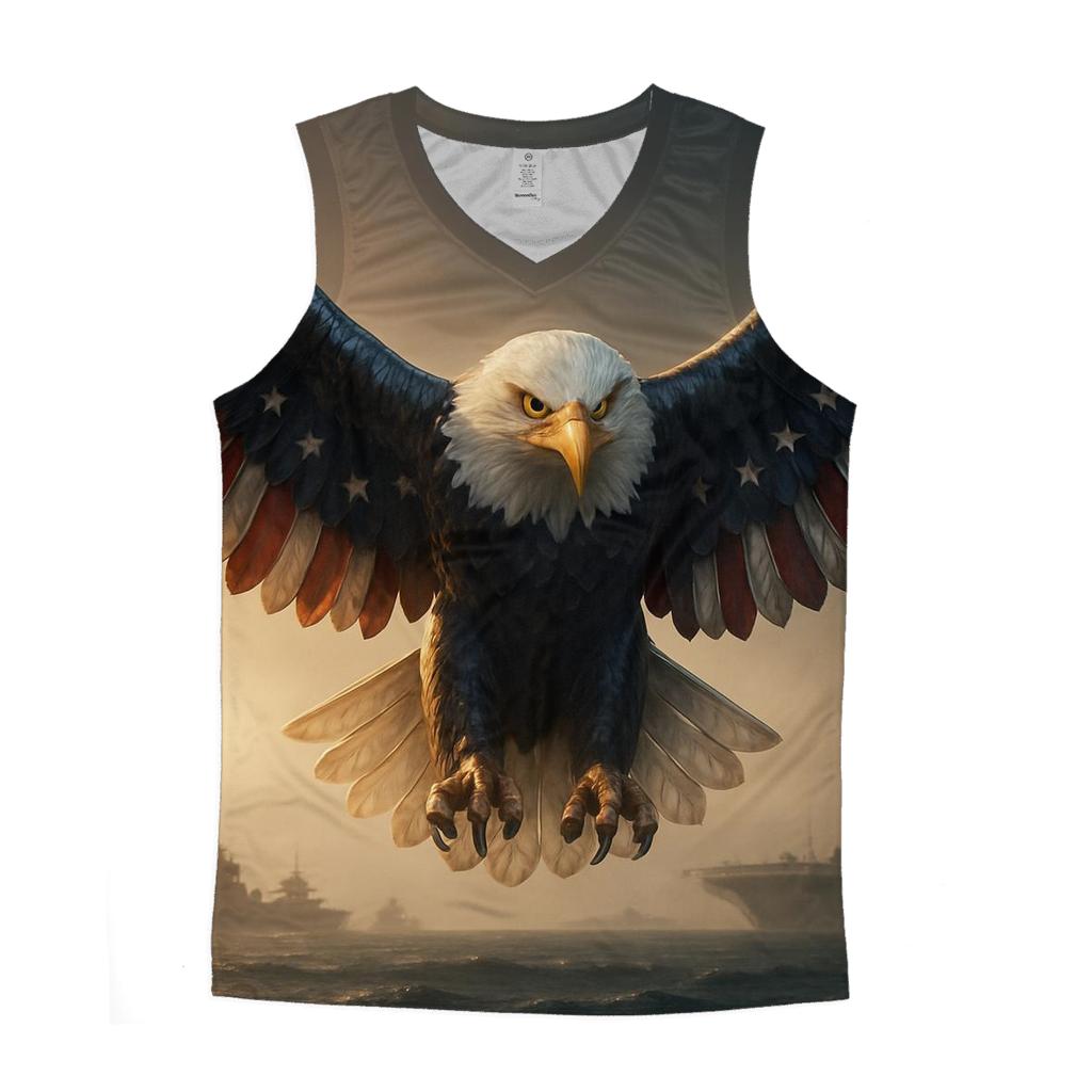 Eagle Of Steel Over The Harbor Of Light graphic print tank tops