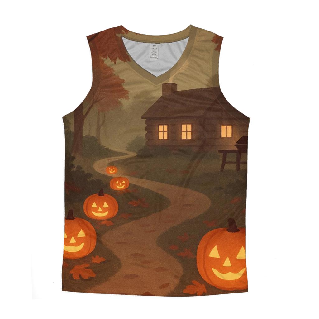 Harvest Lantern Path To Cozy Cabin cotton sleeveless tops