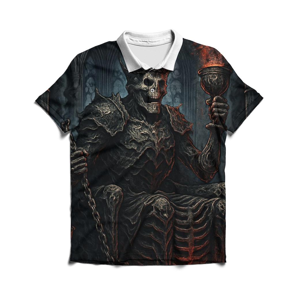 Throne Of The Ashen Skeleton King stylish collar polo tees