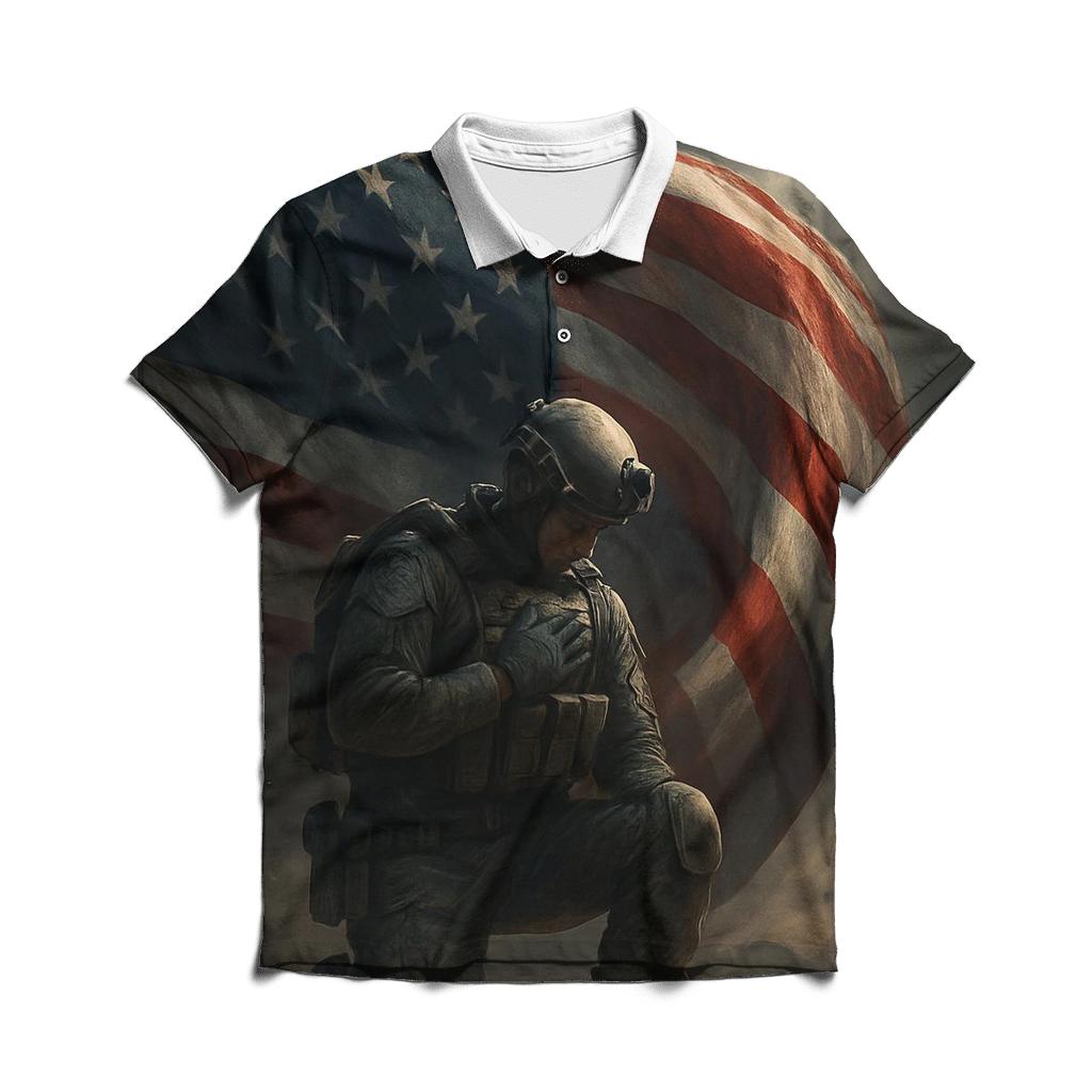 Oath Above The Stormlit Flag stylish collar polo tees