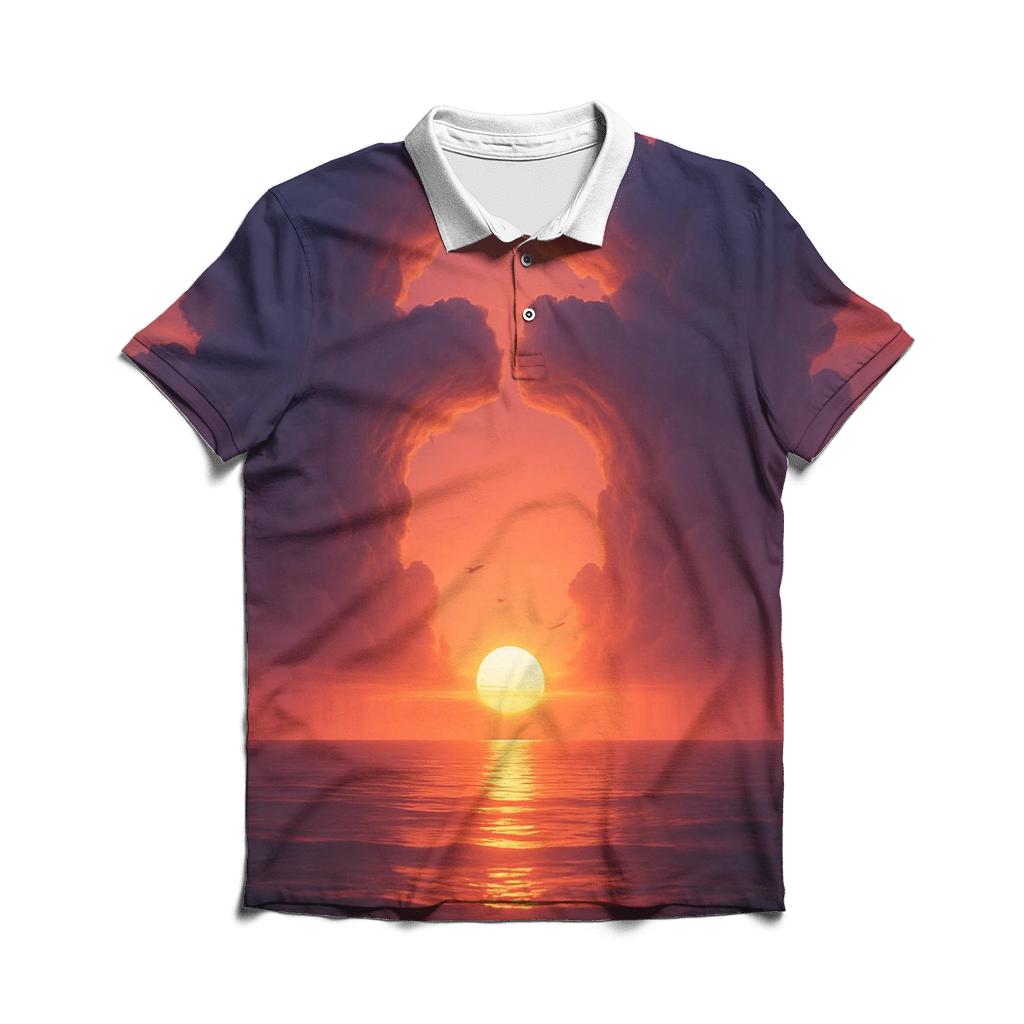 Cathedral Clouds At The Horizon Line branded logo polo shirts