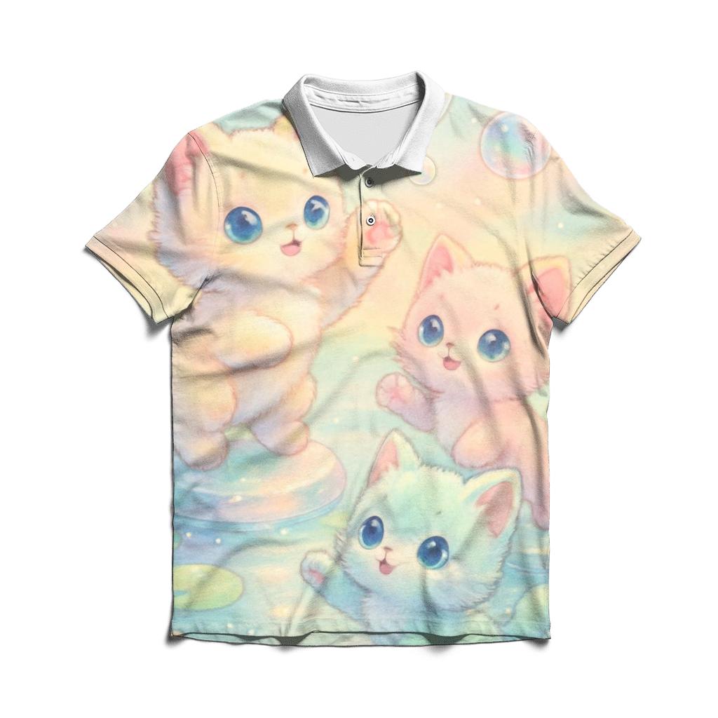 Crystal Lagoon Kittens Bubble Dance personalized polo shirts