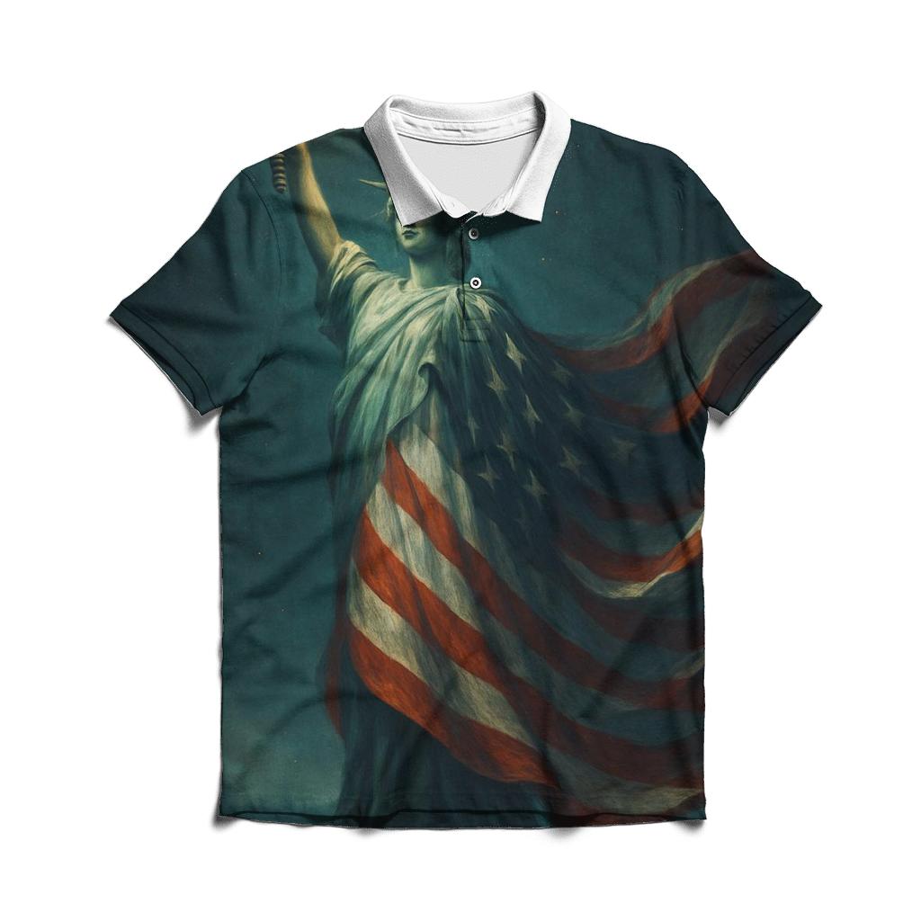 Liberty Lantern In Midnight Harbor custom polo shirts