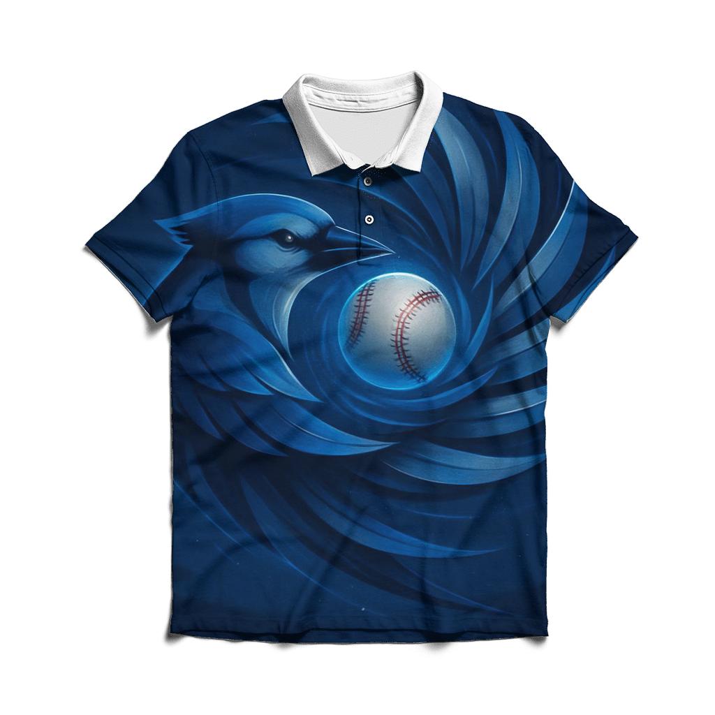 Midnight Pinwheel With Blue Jays Flight personalized polo shirts