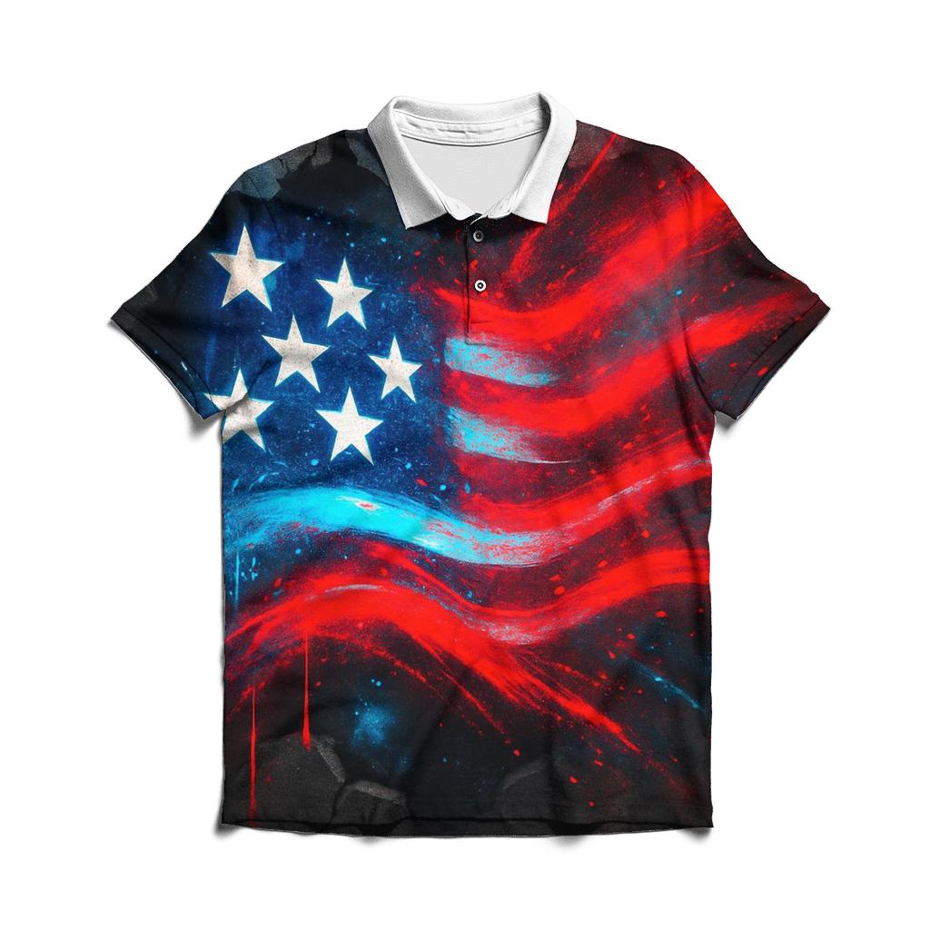 Neon Alley Stars And Stripes Breakthrough custom polo shirts
