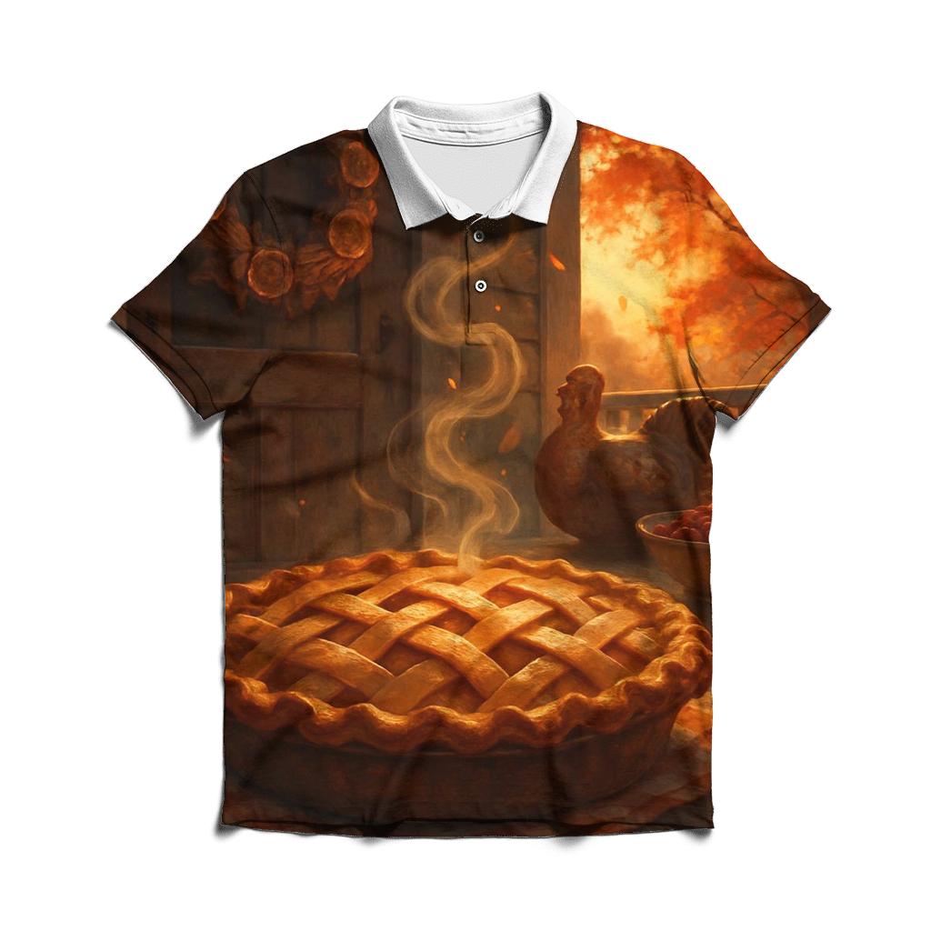 Golden Hour Porch Pie Cooling custom polo shirts