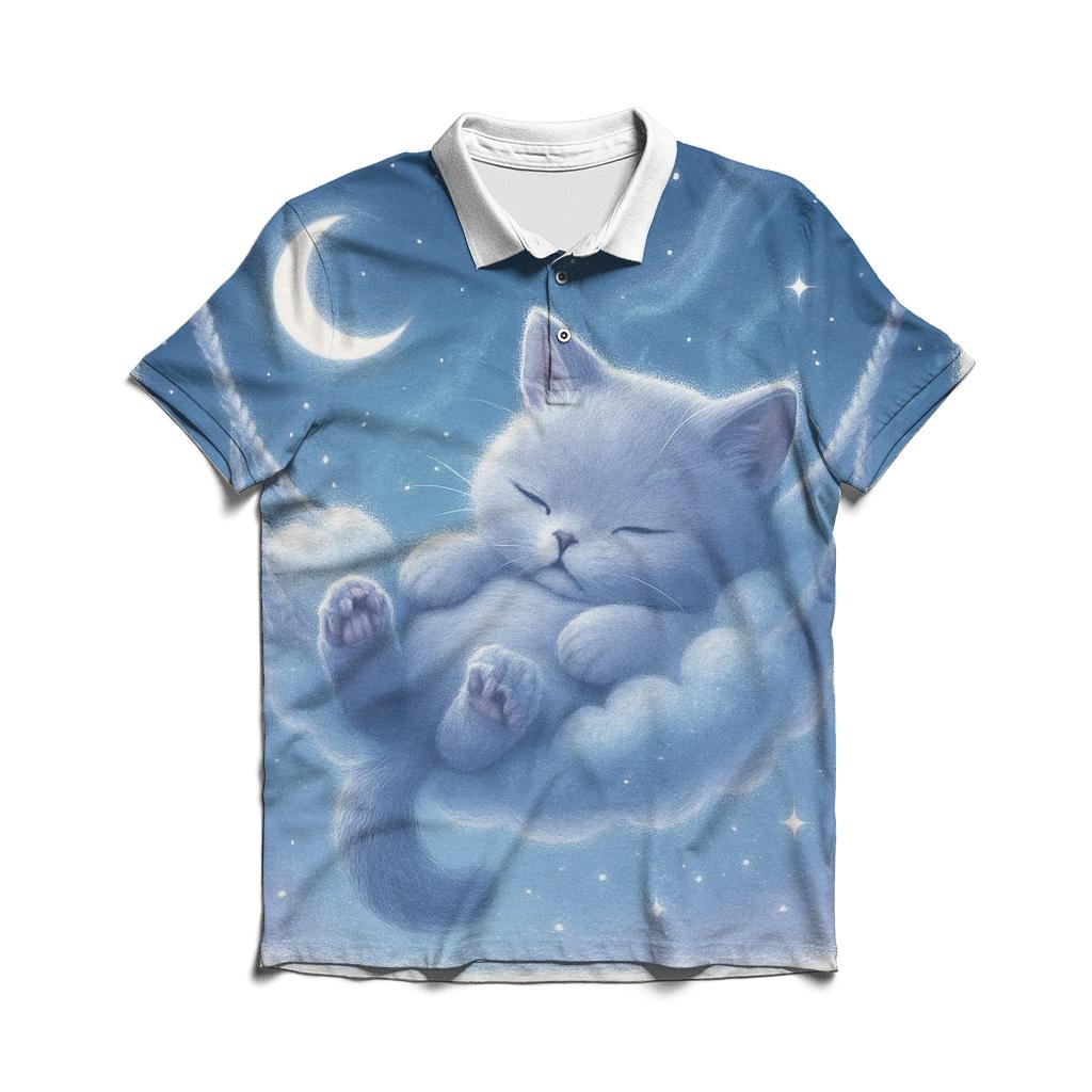 Starlit Cloud Hammock Cat Nap personalized polo shirts