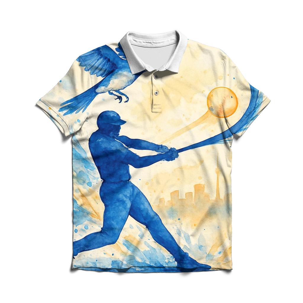 Skyline Swing In Blue Jays Spirit custom polo shirts