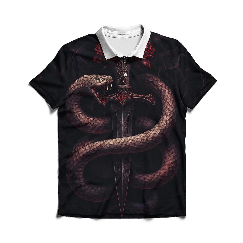 Serpent Dagger Covenant In Black Velvet Smoke stylish collar polo tees