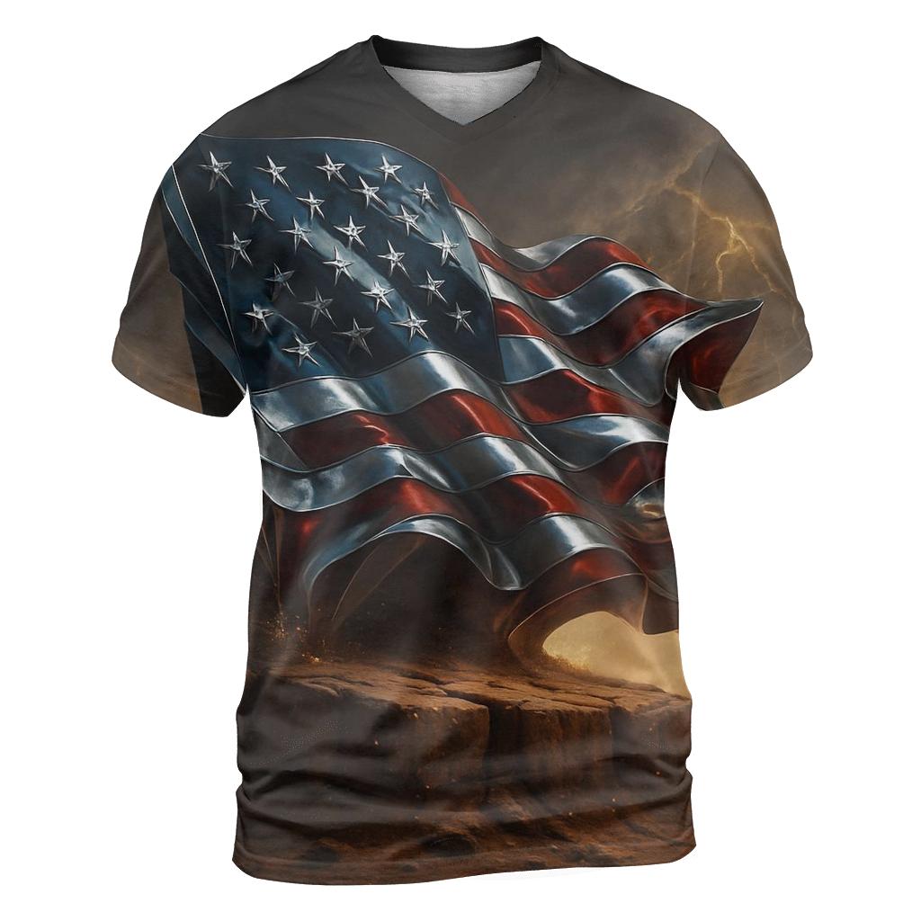 Chrome Flag Over Thunder Mesa custom all-over print shirts