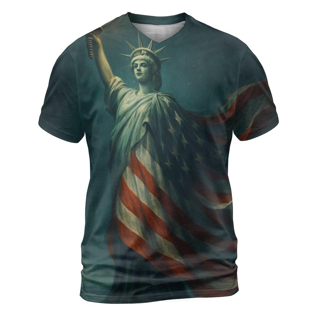 Liberty Lantern In Midnight Harbor vibrant all-over design tees