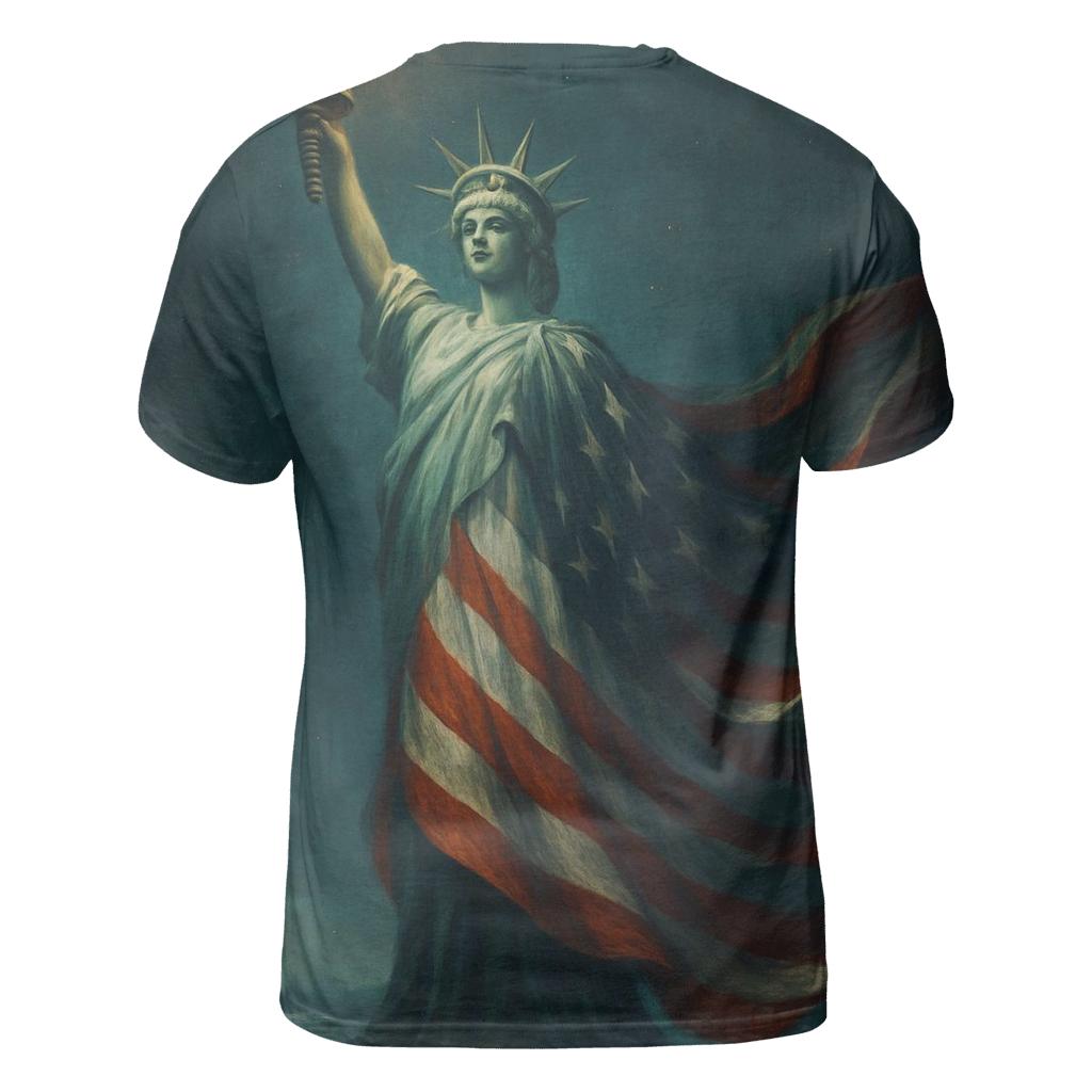 Liberty Lantern In Midnight Harbor vibrant all-over design tees