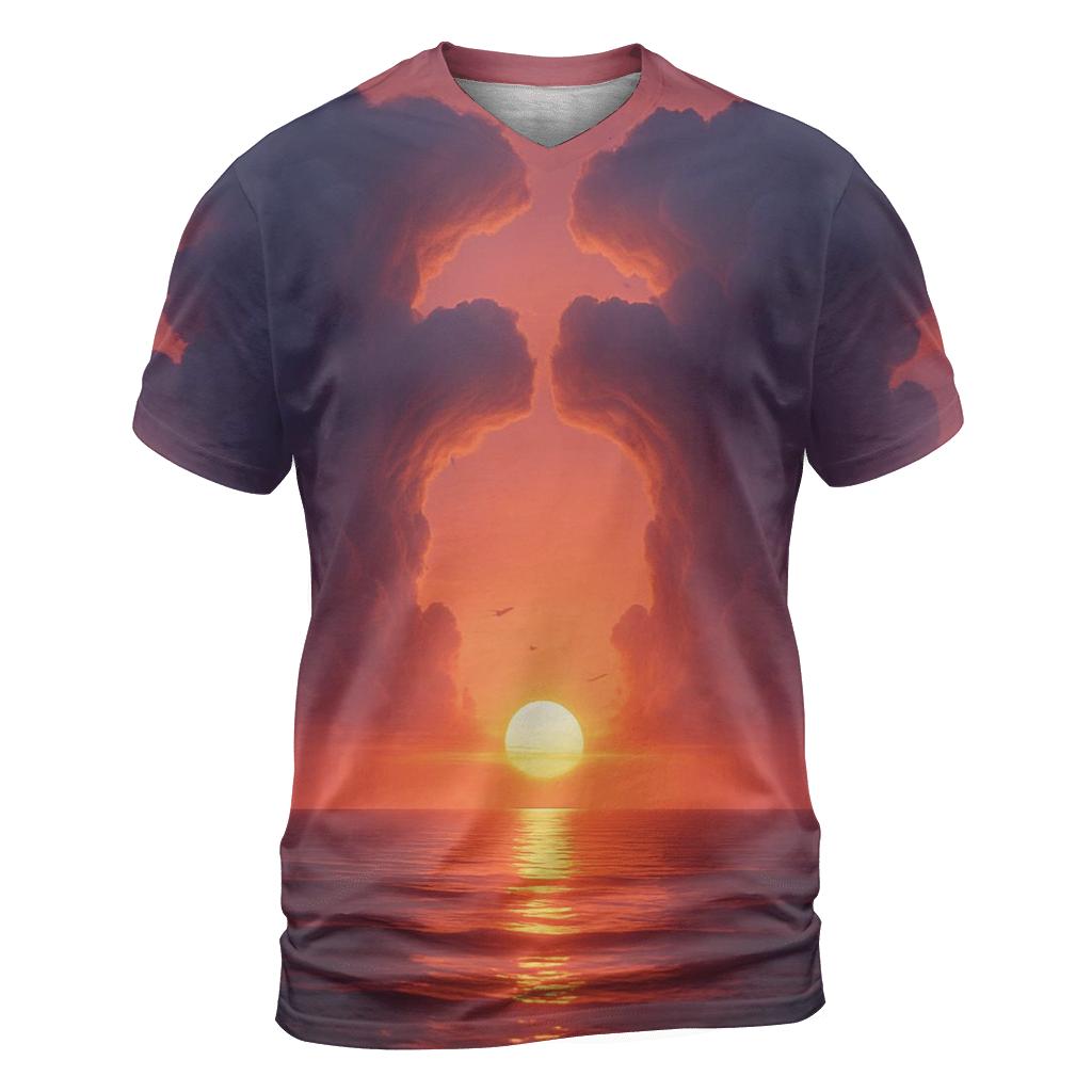 Cathedral Clouds At The Horizon Line trendy printed shirt styles