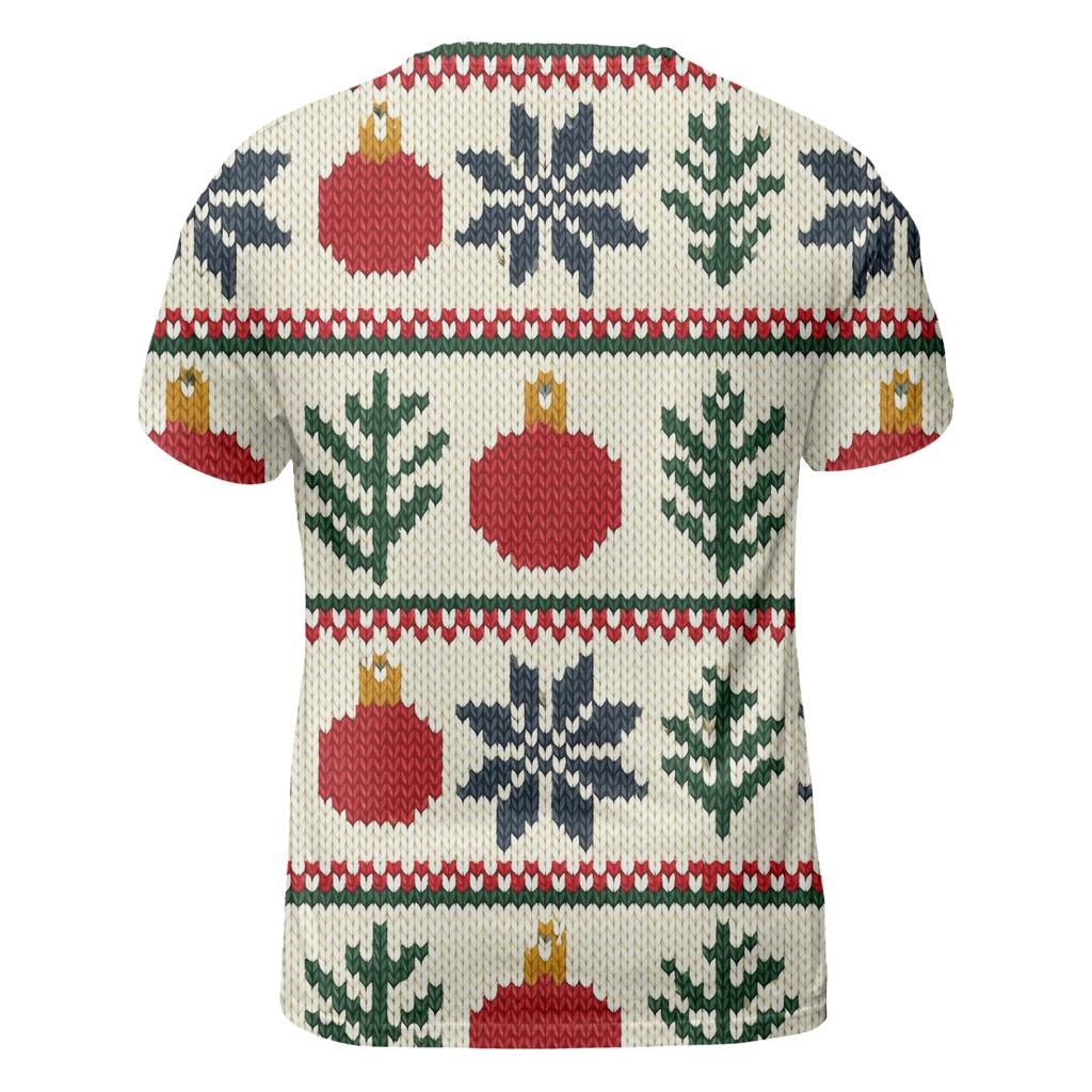 Nordic Snowflake And Ornament Fair Isle Grid On Cream White Background designer pattern shirts