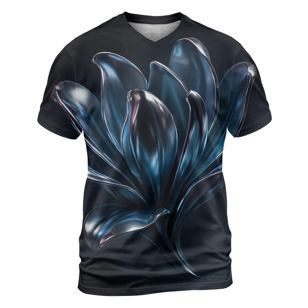Chrome Bloom Nebula Sculpture creative print fashion shirts