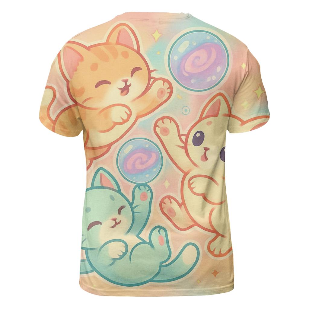 Candy Cloud Kittens In Bubble Orbit unique graphic print tees