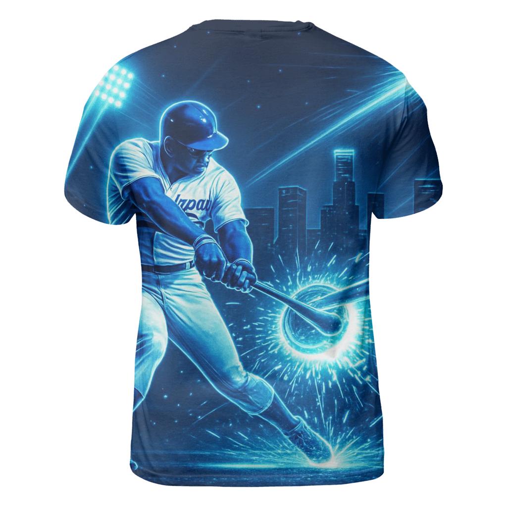 Neon Bat Spark Impact In The Night Skyline creative print fashion shirts