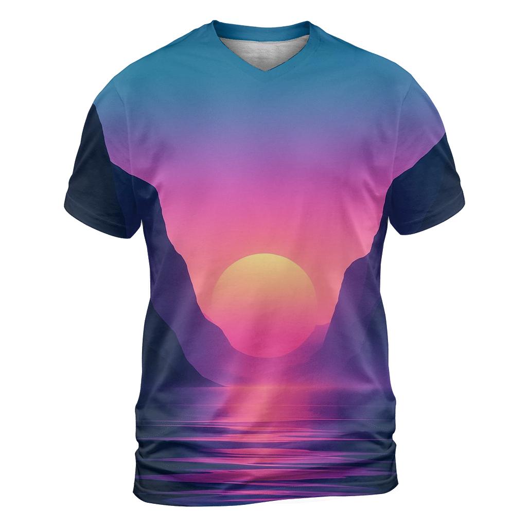 Neon Fjord Sundown Drift statement graphic shirts