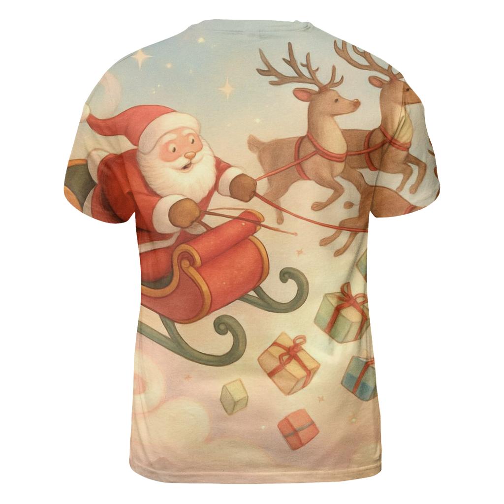 Storybook Sleigh Dive Through Candy Cloud Skies designer pattern shirts