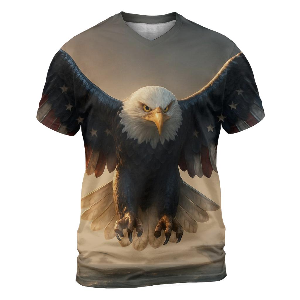 Eagle Of Steel Over The Harbor Of Light vibrant all-over design tees