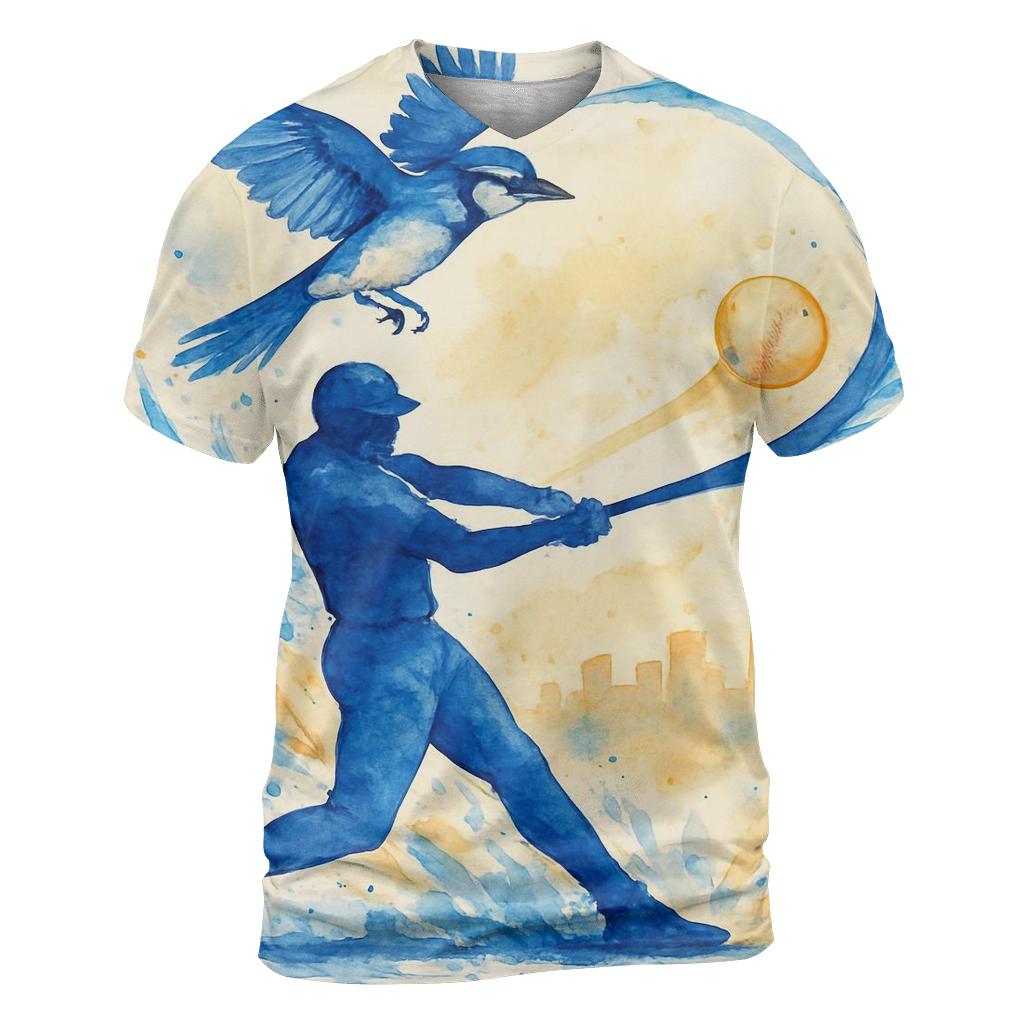 Skyline Swing In Blue Jays Spirit vibrant all-over design tees