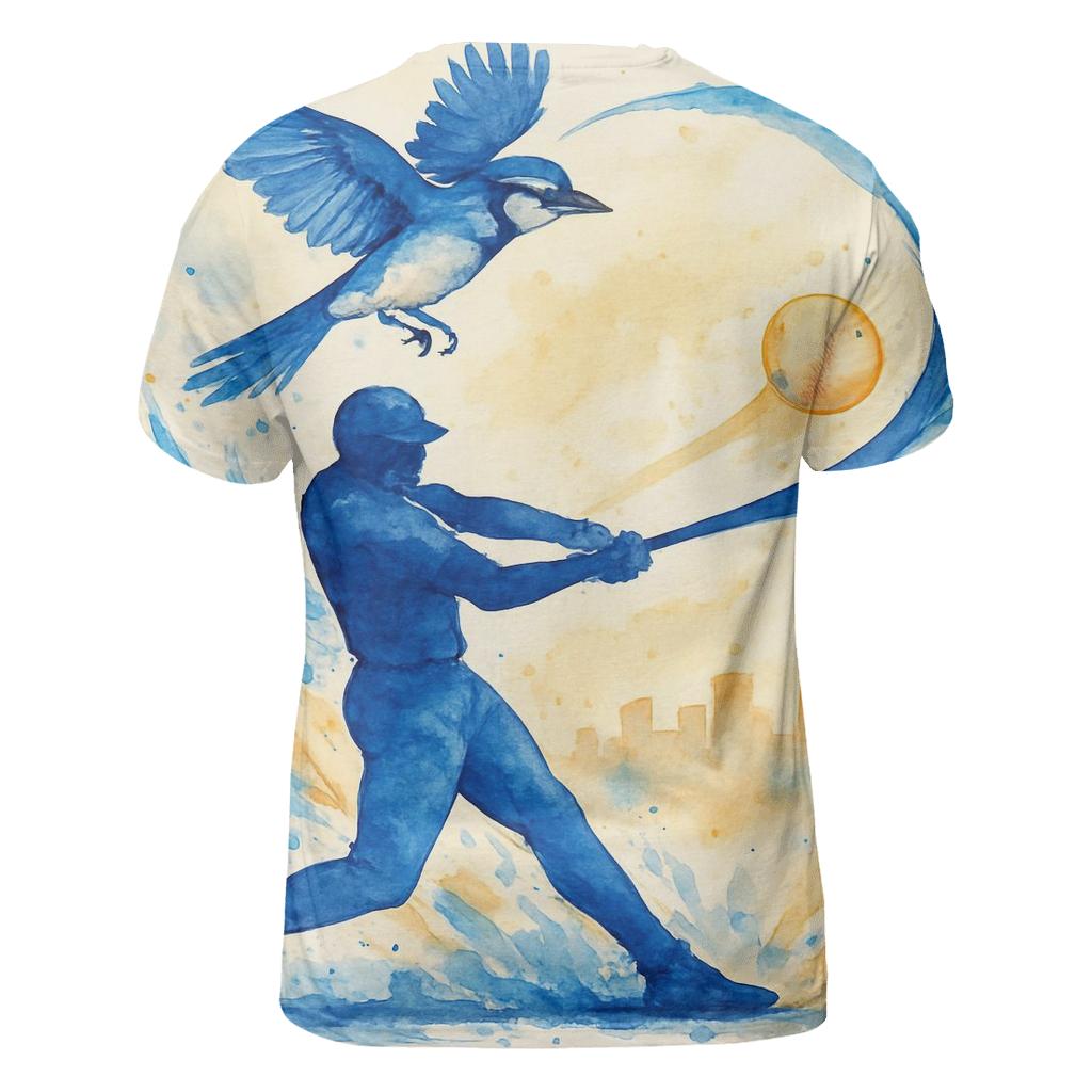 Skyline Swing In Blue Jays Spirit vibrant all-over design tees