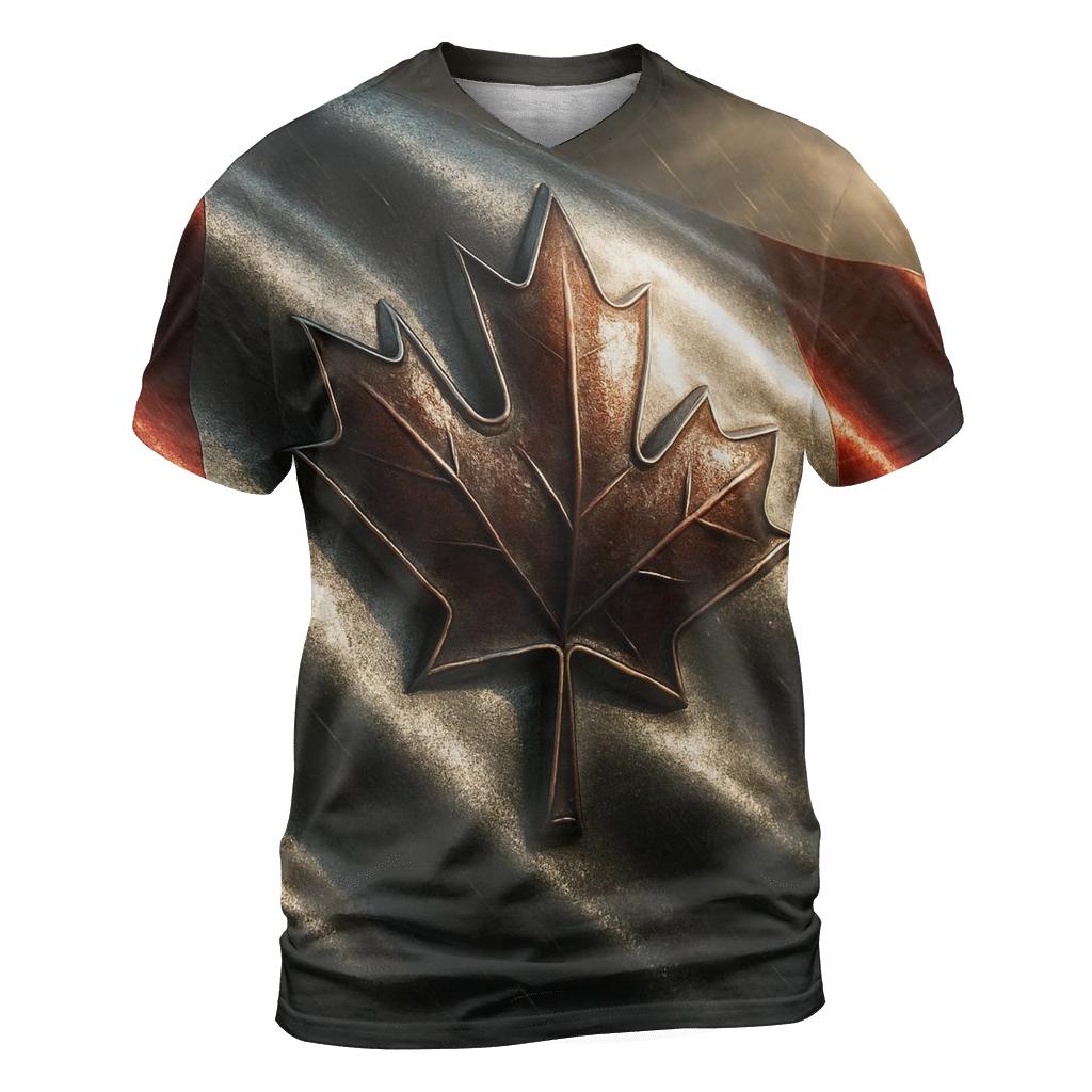 Metal Maple Storm Canada artistic all-over print tops