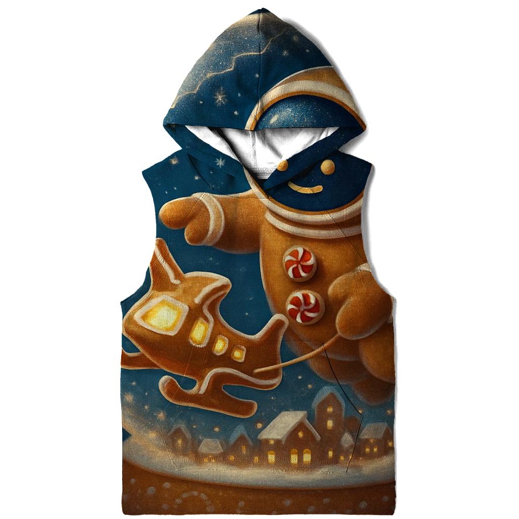 Gingerbread Spaceport Snowglobe Landing heavyweight hoodies