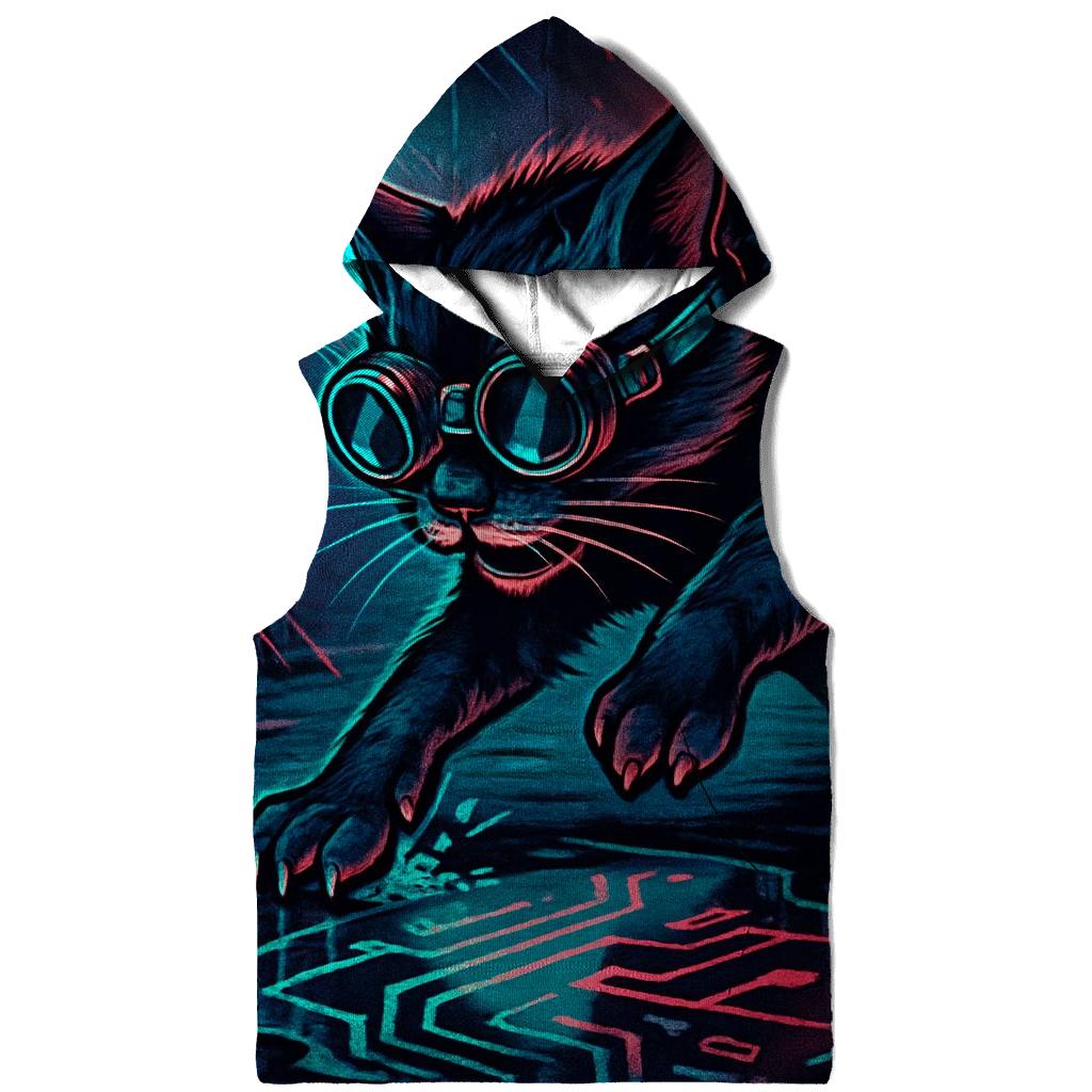 Neon Alley Gearhead Cat designer hoodies