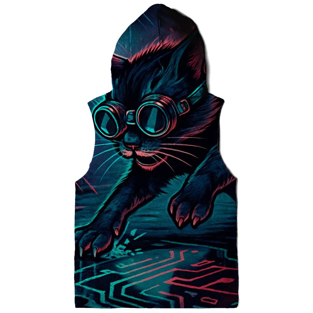 Neon Alley Gearhead Cat designer hoodies