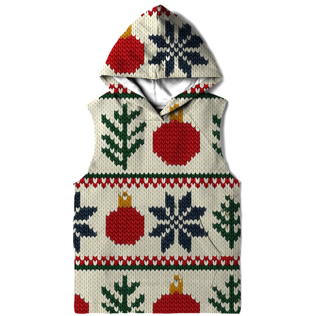Nordic Snowflake And Ornament Fair Isle Grid On Cream White Background pullover hoodies