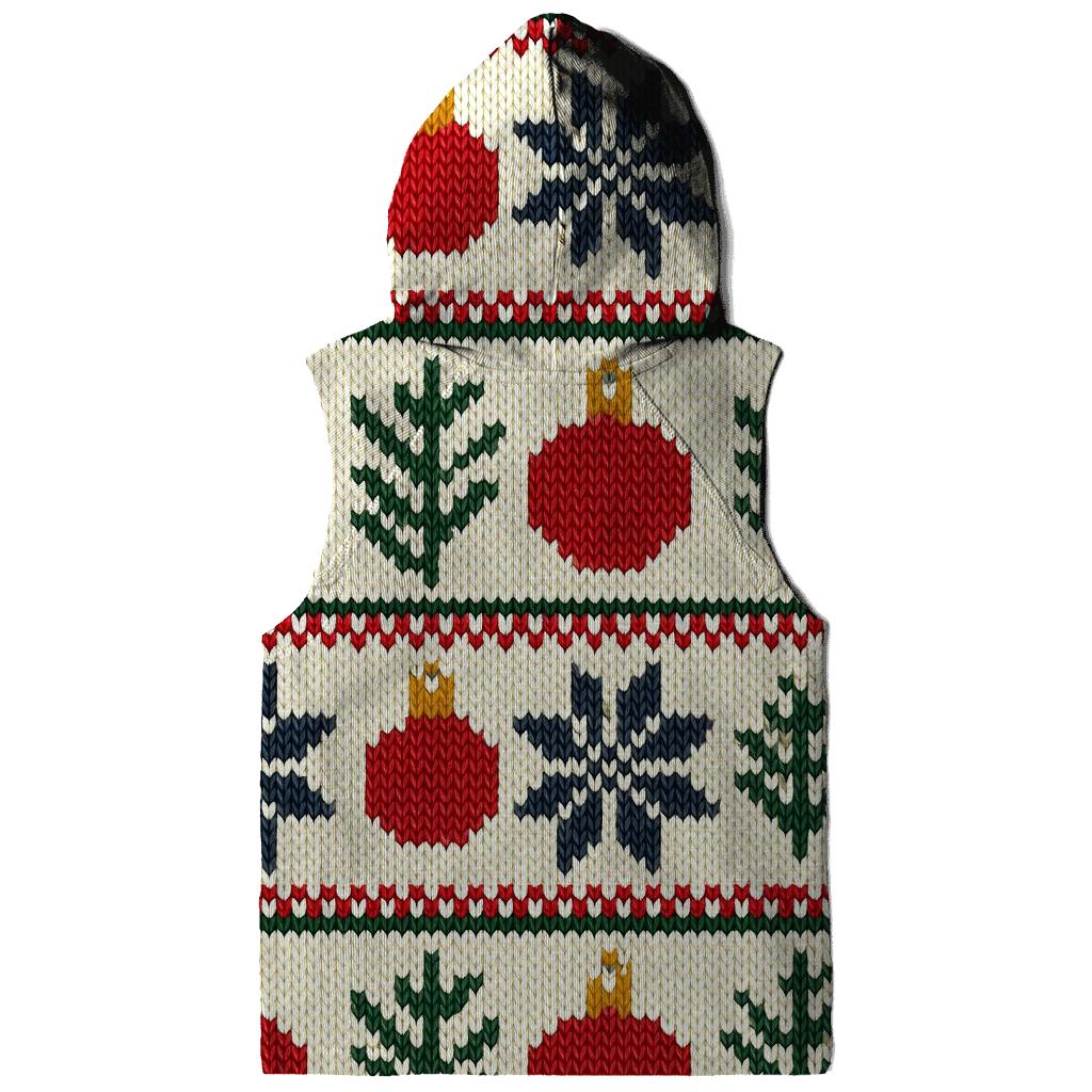 Nordic Snowflake And Ornament Fair Isle Grid On Cream White Background pullover hoodies