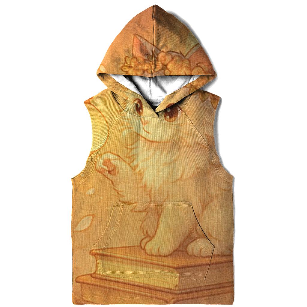 Sunrise Library Cat With Floating Lantern Orbs embroidered hoodies