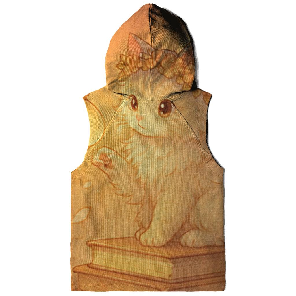 Sunrise Library Cat With Floating Lantern Orbs embroidered hoodies